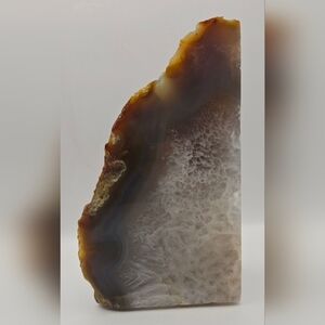 Polished Brown Agate Geode Bookend – 2.8 lbs Natural Crystal Display